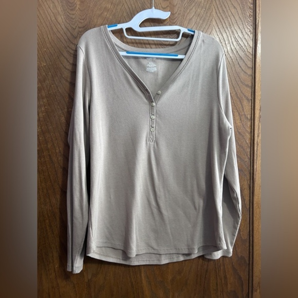 Sonoma Goods for Life XXL Rib Long Sleeve henley tan